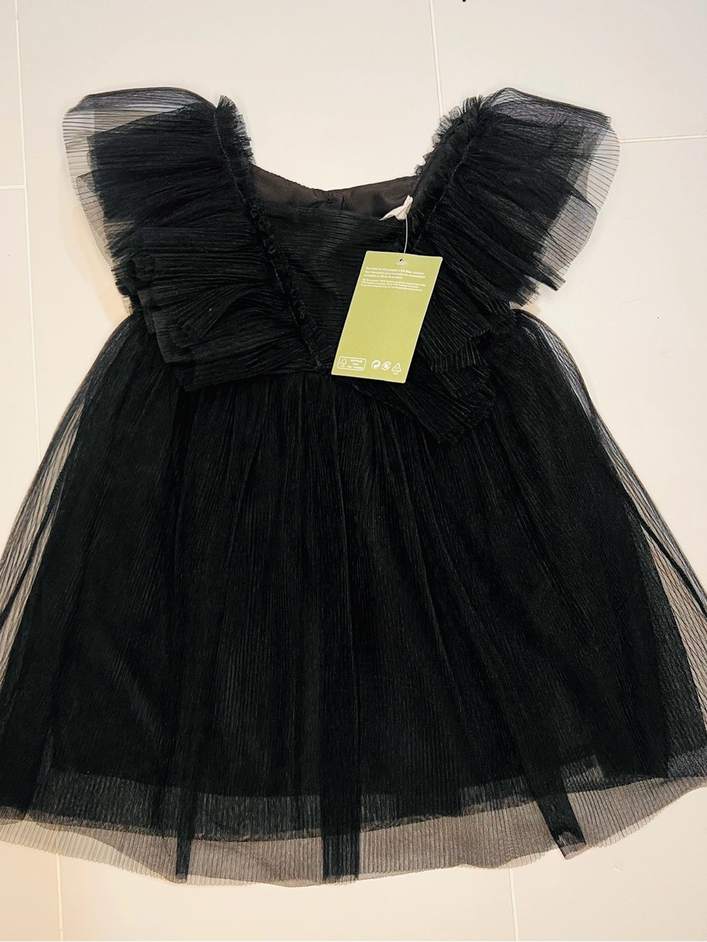 H&M Black Tulle Ruffle Dress